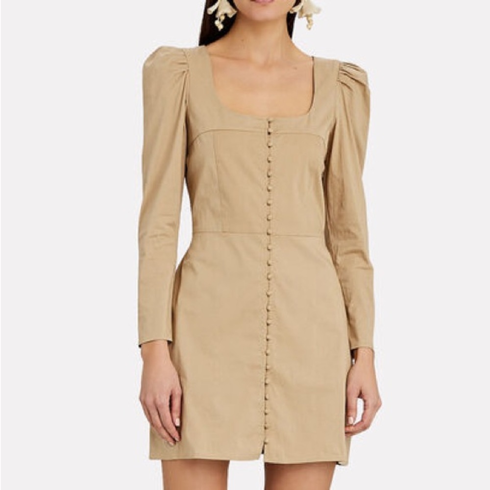 St. Roche x Intermix Sandrine Cotton Tan Mini Dress
